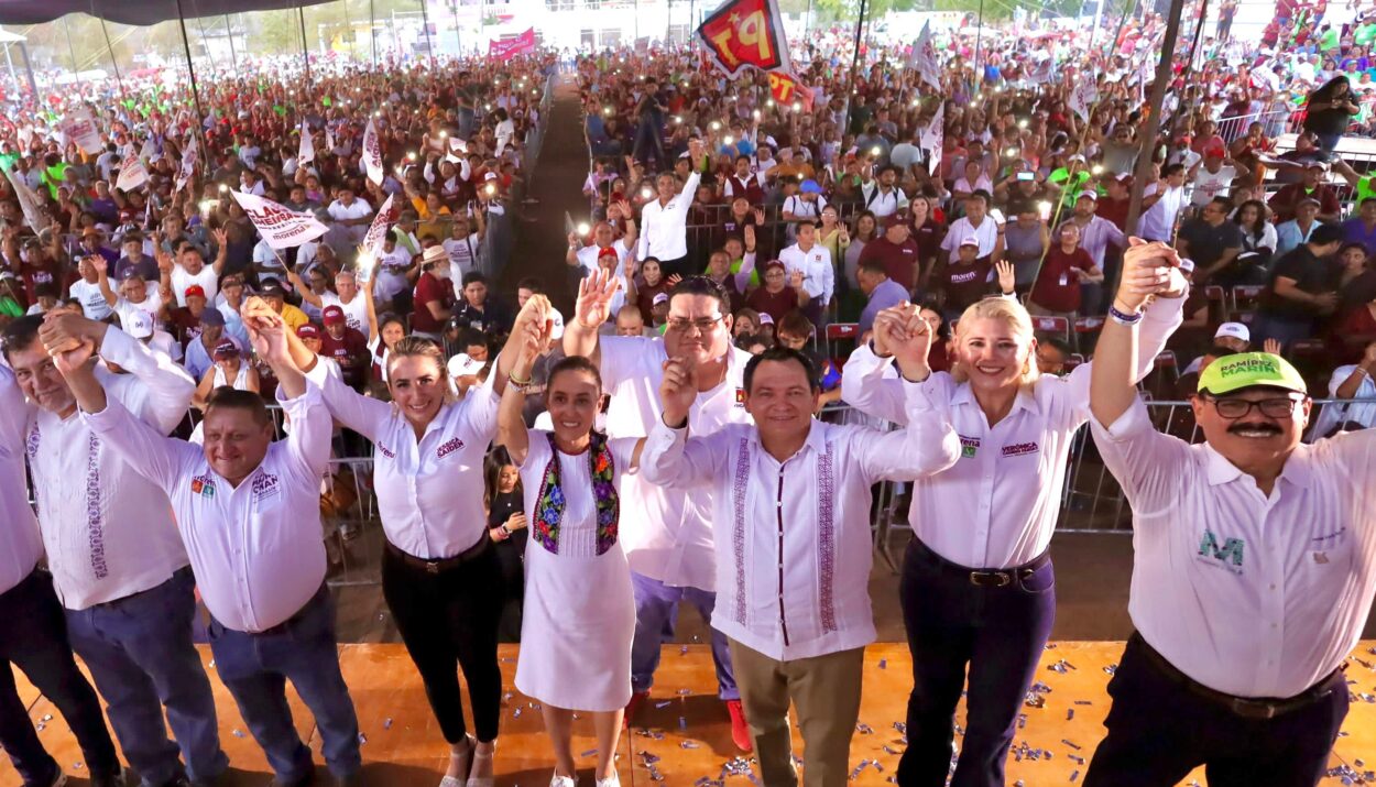 CLAUDIA SHEINBAUM Y HUACHO A FAVOR DE LA EDUCACIÓN Y MEJORES SERVICIOS PARA KANASÍN.