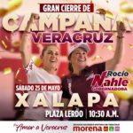 CERRARÁ CAMPAÑA ROCÍO NAHLE EN XALAPA, CON SHEINBAUM Y CON 212 MUNICIPIOS VISITADOS.