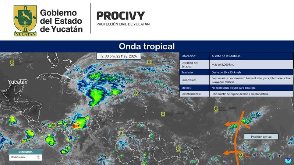 Reporta Procivy la primera onda tropical de la temporada 2024