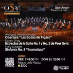 La OSY cautivará al público con obras de Mozart, Grieg y Schubert