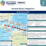 Alcanza Huracán “Beryl” categoría 4. Mantienen autoridades permanente vigilancia.