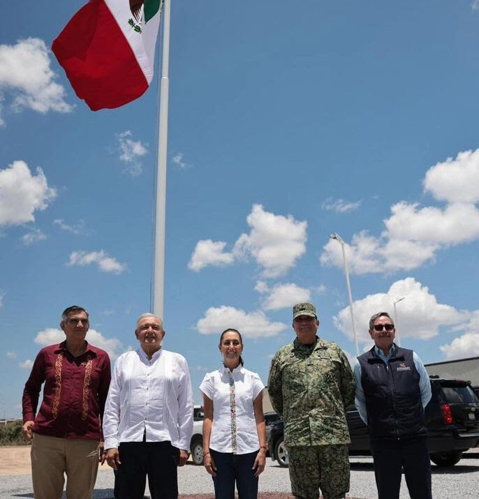 CLAUDIA SHEINBAUM RECORRE JUNTO AL PRESIDENTE ANDRÉS MANUEL LÓPEZ OBRADOR EL NUEVO CENTRO DE ADUANAS DE MÉXICO EN TAMAULIPAS